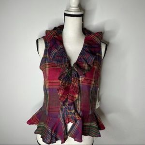 Ralph Lauren Women's ruffle peplum shirt